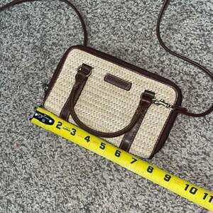 Connections Weaved Straw Crossbody Bag Zip Around
